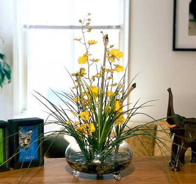 Oncidium Silk Orchid Arrangement - Yellow