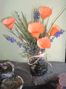 Orange California Poppy Jar