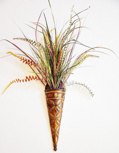 Wall Vase with Grasses