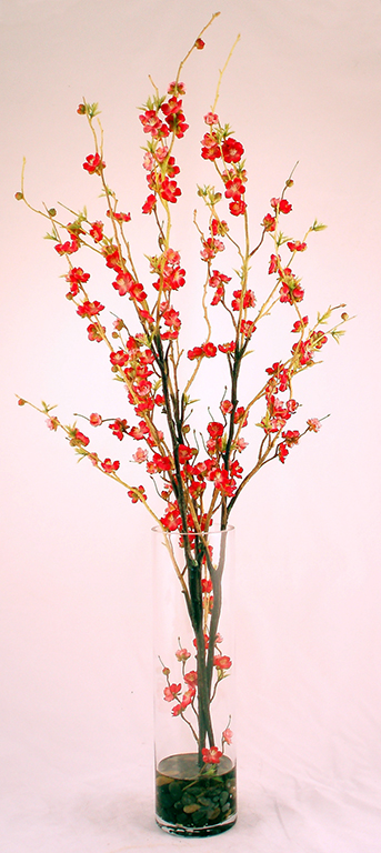 Cherry Blossom Fuschia in Tall Vase